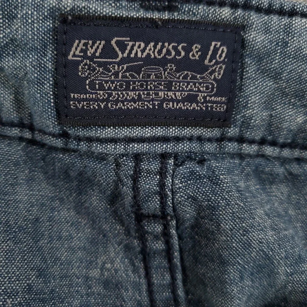 Levis Linen Cargo Shorts Mens Size 40 Blue Comfort Breathable